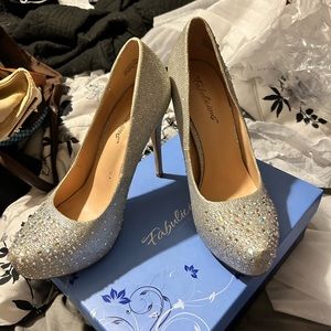Rhinestone silver stiletto
